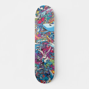 Kleurrijke psychedelische zeeen persoonlijk skateboard