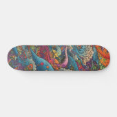 Kleurrijke psychedelische zeeen persoonlijk skateboard (Horizontaal)