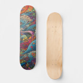 Kleurrijke psychedelische zeeen persoonlijk skateboard (Voorkant)