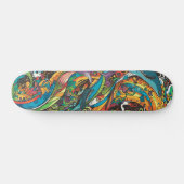 Kleurrijke psychedelische zeeen persoonlijk skateboard (Horizontaal)