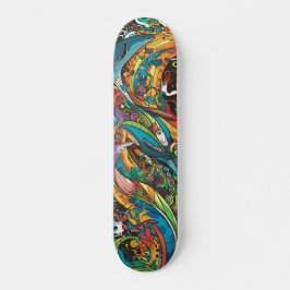 Kleurrijke psychedelische zeeen persoonlijk skateboard