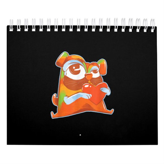 Kleurrijke Pug - Pop Art Funny Artistic Pug Lover Kalender (Hoes)