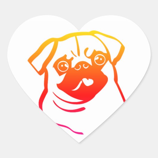 Kleurrijke Pug Sticker (Voorkant)