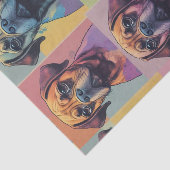 Kleurrijke Puggle Pop Art Decoupage / Tissue papie Tissuepapier (Detail)