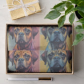 Kleurrijke Puggle Pop Art Decoupage / Tissue papie Tissuepapier (Geschenk)