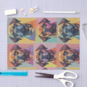 Kleurrijke Puggle Pop Art Decoupage / Tissue papie Tissuepapier (Craft)