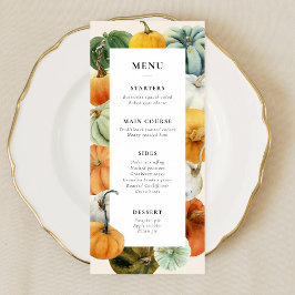 Kleurrijke Pumpkins Thanksgiving Diner Menu