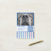 Kleurrijke puppy-aankondiging voor Deense Dog Post-it® Notes (Op bureau)