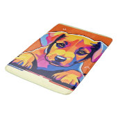 Kleurrijke puppy kunstwerk badmat (Gekanteld)
