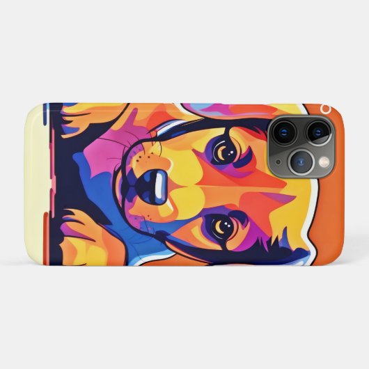 Kleurrijke puppy kunstwerk Case-Mate iPhone case (Achterkant (horizontaal))