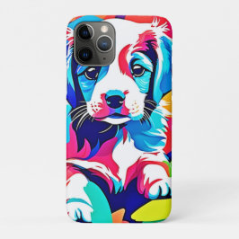 Kleurrijke puppy kunstwerk Case-Mate iPhone case