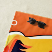 Kleurrijke puppy kunstwerk strandlaken (In situ)