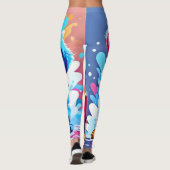 Kleurrijke Puppy Pair Art Leggings (Achterkant)