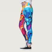 Kleurrijke Puppy Pair Art Leggings (Links)