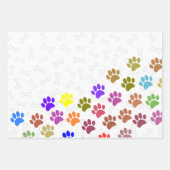 Kleurrijke Puppy Paw Prints en Botten Aangepaste t Inpakpapier Vel (Voorkant 2)