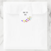 Kleurrijke Puppy Paw Prints met aangepaste tekst Ronde Sticker (Tas)