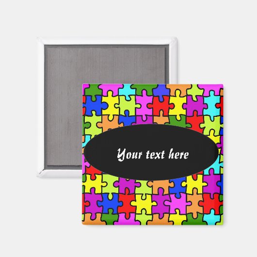 'Kleurrijke puzzel' magneet (Voorkant / Achterkant)