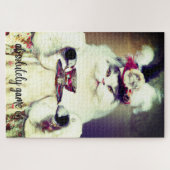 kleurrijke puzzel met kat & kop thee (Horizontaal)