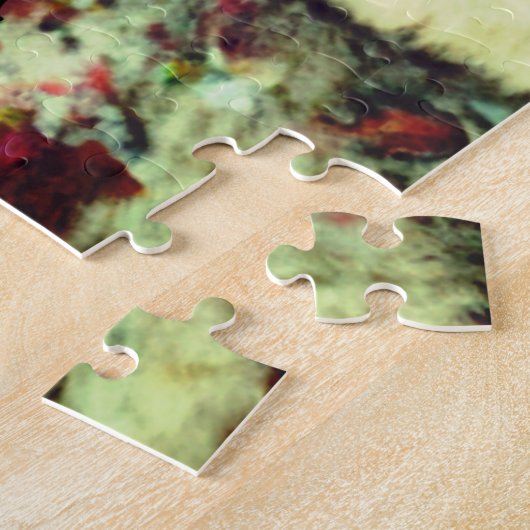 kleurrijke puzzel met kat & kop thee legpuzzel (Zijkant)