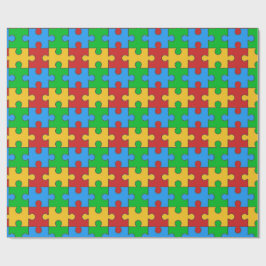 Kleurrijke Puzzel Patroon Wrapping Paper Cadeaupapier