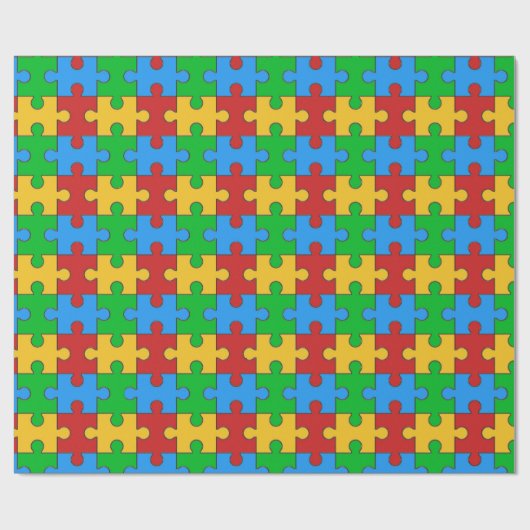 Kleurrijke Puzzel Patroon Wrapping Paper Cadeaupapier (Vlak)