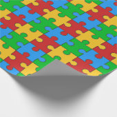 Kleurrijke Puzzel Patroon Wrapping Paper Cadeaupapier (Hoek)