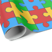 Kleurrijke Puzzel Patroon Wrapping Paper Cadeaupapier (Rol Hoek)
