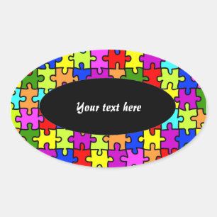 'Kleurrijke puzzel' stickers