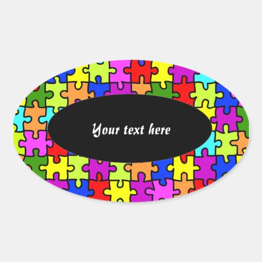 'Kleurrijke puzzel' stickers (Voorkant)