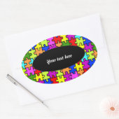 'Kleurrijke puzzel' stickers (Envelop)