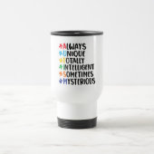 Kleurrijke Puzzel Stuk Autisme Ondersteuning Reisbeker (Center)