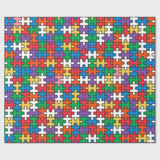 Kleurrijke Puzzel Stuk Wrapping Papier (Vlak)