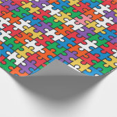 Kleurrijke Puzzel Stuk Wrapping Papier (Hoek)