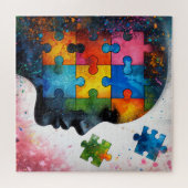 Kleurrijke puzzel vrouw portret legpuzzel (Horizontaal)