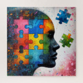 Kleurrijke puzzel vrouw portret legpuzzel (Verticaal)