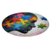 Kleurrijke puzzel vrouw portret snijplank (Hoek)