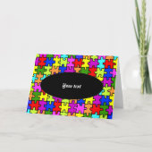 Kleurrijke puzzel wenskaart kaart (Voorkant)