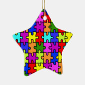 "Kleurrijke puzzels"-versiering Keramisch Ornament (Rechts)