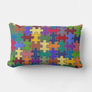 Kleurrijke puzzelstukjes kussen