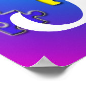 Kleurrijke puzzelstukjes voor puzzels verwelkomen  poster (Hoek)