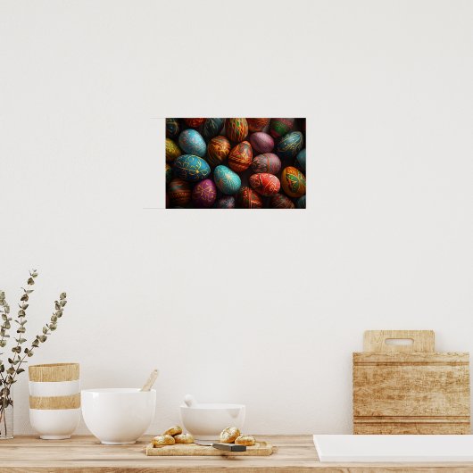 Kleurrijke pysanky Oekraïense paaseieren Poster (Keuken)