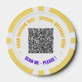 Kleurrijke QR-code aangepaste tekst en kleur poker Chips (Voorkant)