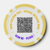 Kleurrijke QR-code aangepaste tekst en kleur poker Chips (Achterkant)