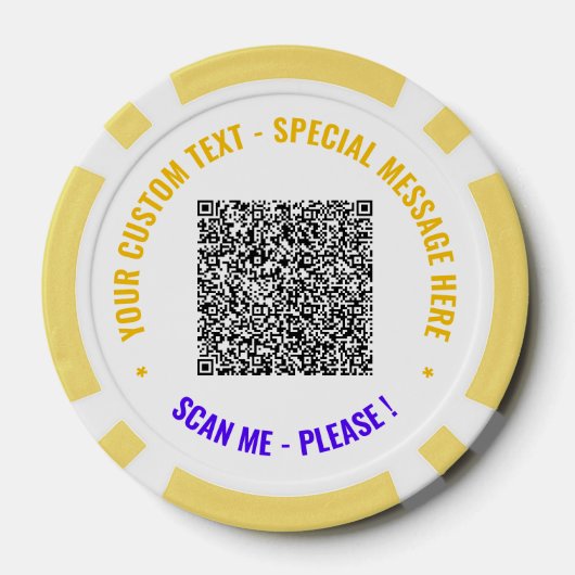Kleurrijke QR-code aangepaste tekst en kleur poker Chips (Achterkant)