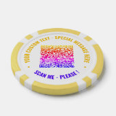 Kleurrijke QR Code Aangepaste Tekst en Kleur Poker Poker Chips (Enkel)