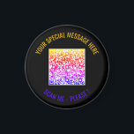 Kleurrijke QR Code Aangepaste Tekst en Kleuren Mag Magneet<br><div class="desc">Kies Kleuren en Lettertype - Magneet Uw Speciale QR Code Info en Aangepaste Tekst Gepersonaliseerde Moderne Magneten / Gift - Voeg Uw QR Code - Afbeelding of Logo - foto / Tekst - Naam of andere info / bericht - Formaat wijzigen en Verplaatsen of Verwijderen / Elements toevoegen - Afbeelding...</div>