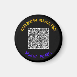 Kleurrijke QR Code Aangepaste Tekst en Kleuren Mag Magneet