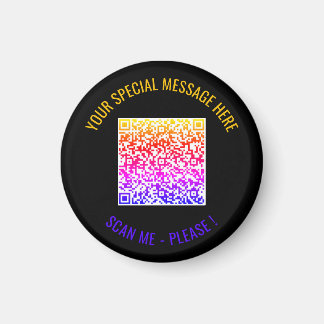 Kleurrijke QR Code Aangepaste Tekst en Kleuren Mag Magneet