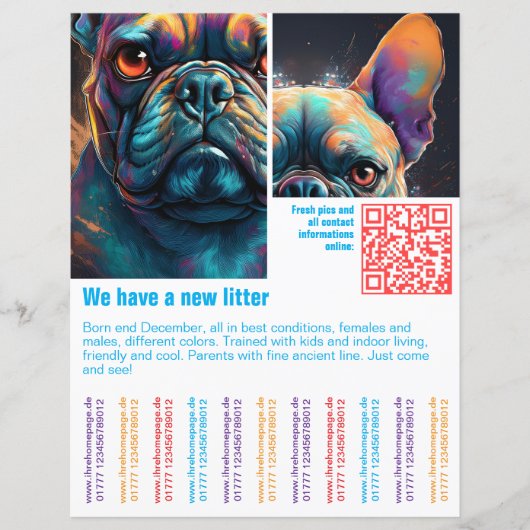 kleurrijke QR-code afscheurtemplate (Voorkant)