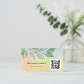 Kleurrijke QR-code Afvalolie Visitekaartje (Staand voorkant)